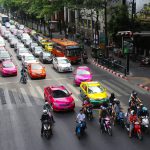 渋滞するバンコク市内